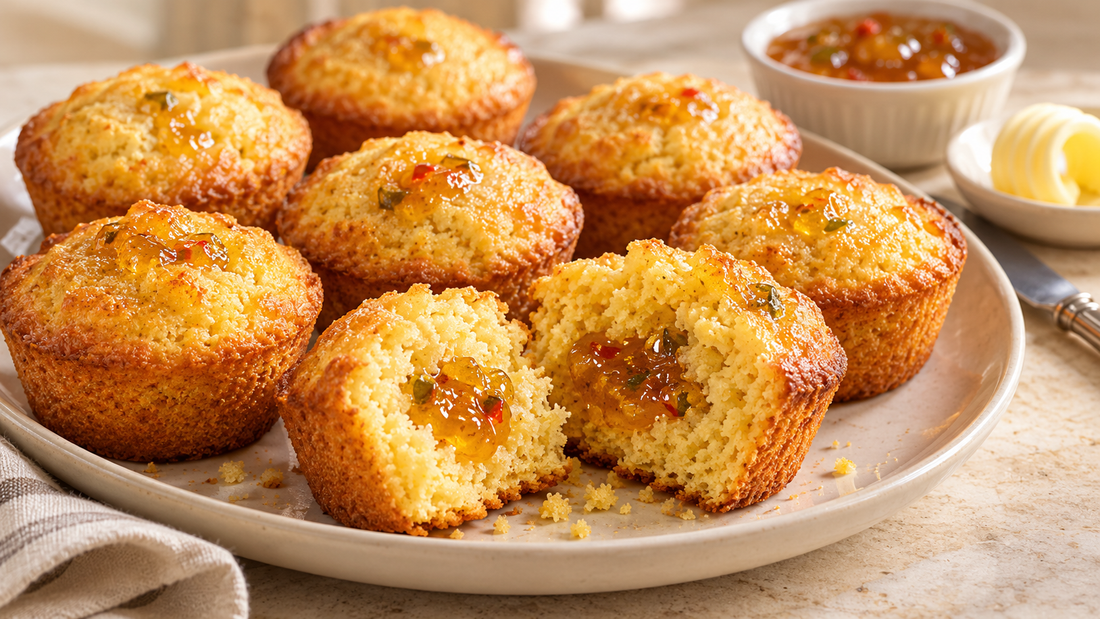 Pepper Jelly Cornbread Muffins
