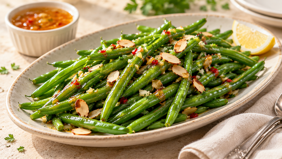 Pepper Jelly Glazed Green Beans