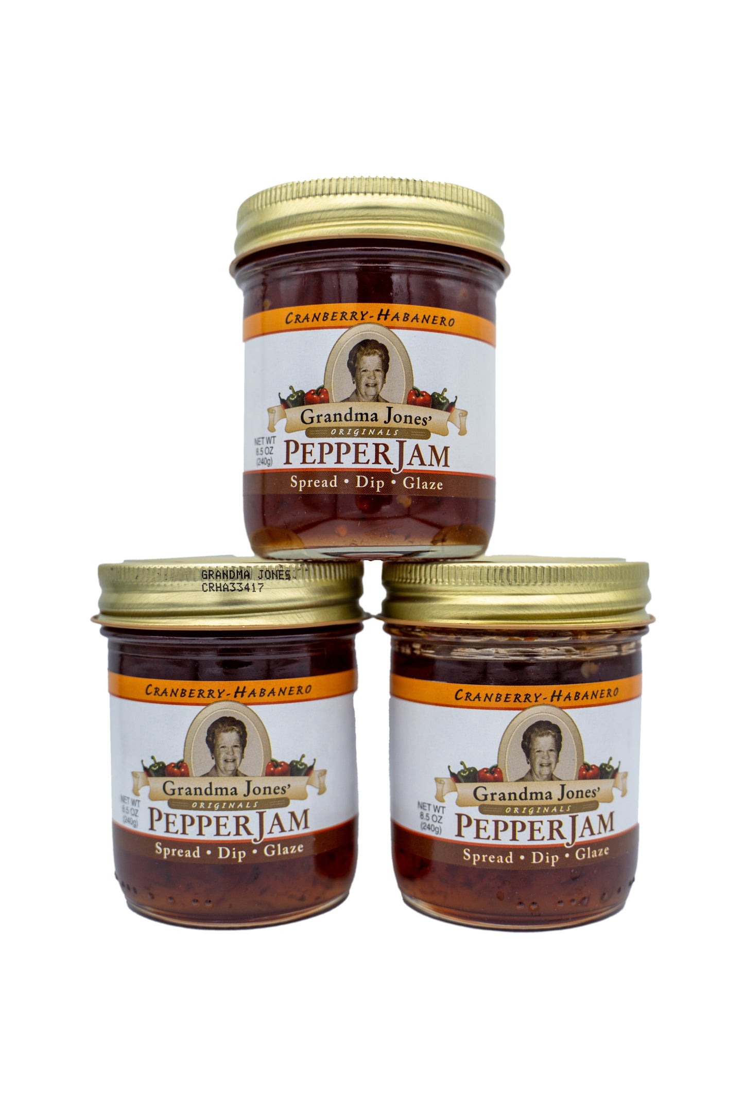 Cranberry Habanero Pepper Jelly Three Pack (8 oz jars)