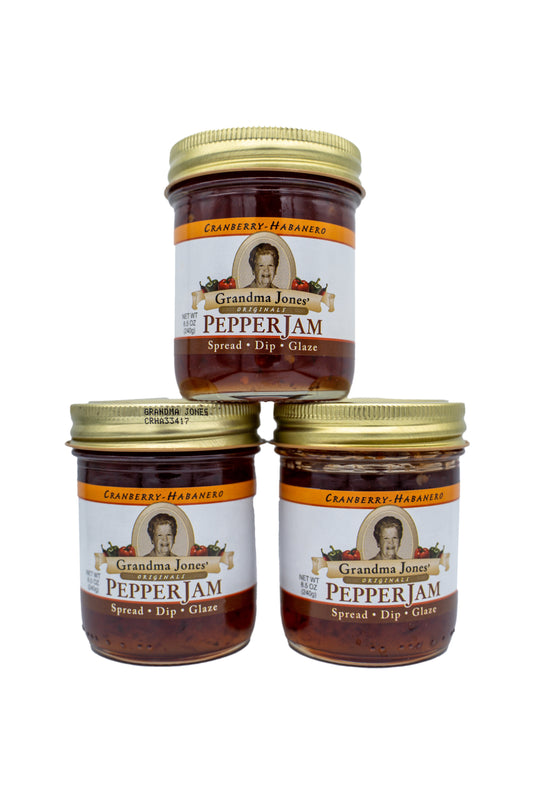 Cranberry Habanero Pepper Jelly Three Pack (8 oz jars)